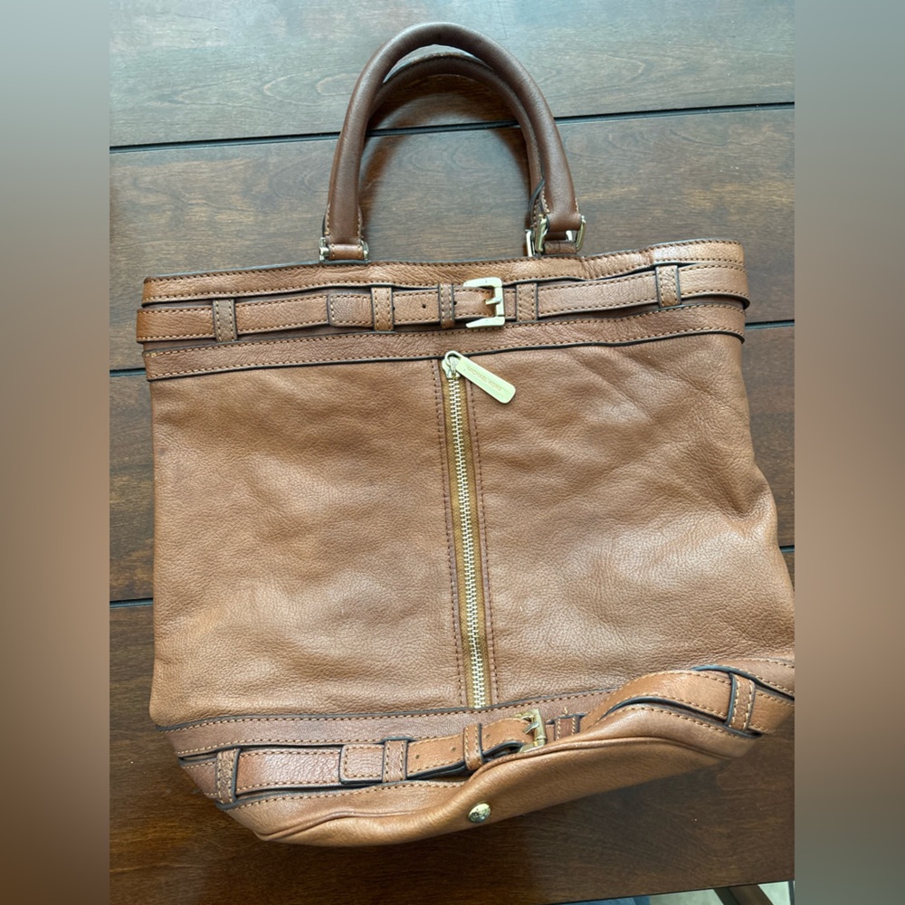Michael Kors Tan Leather Accessory with Gold Accents